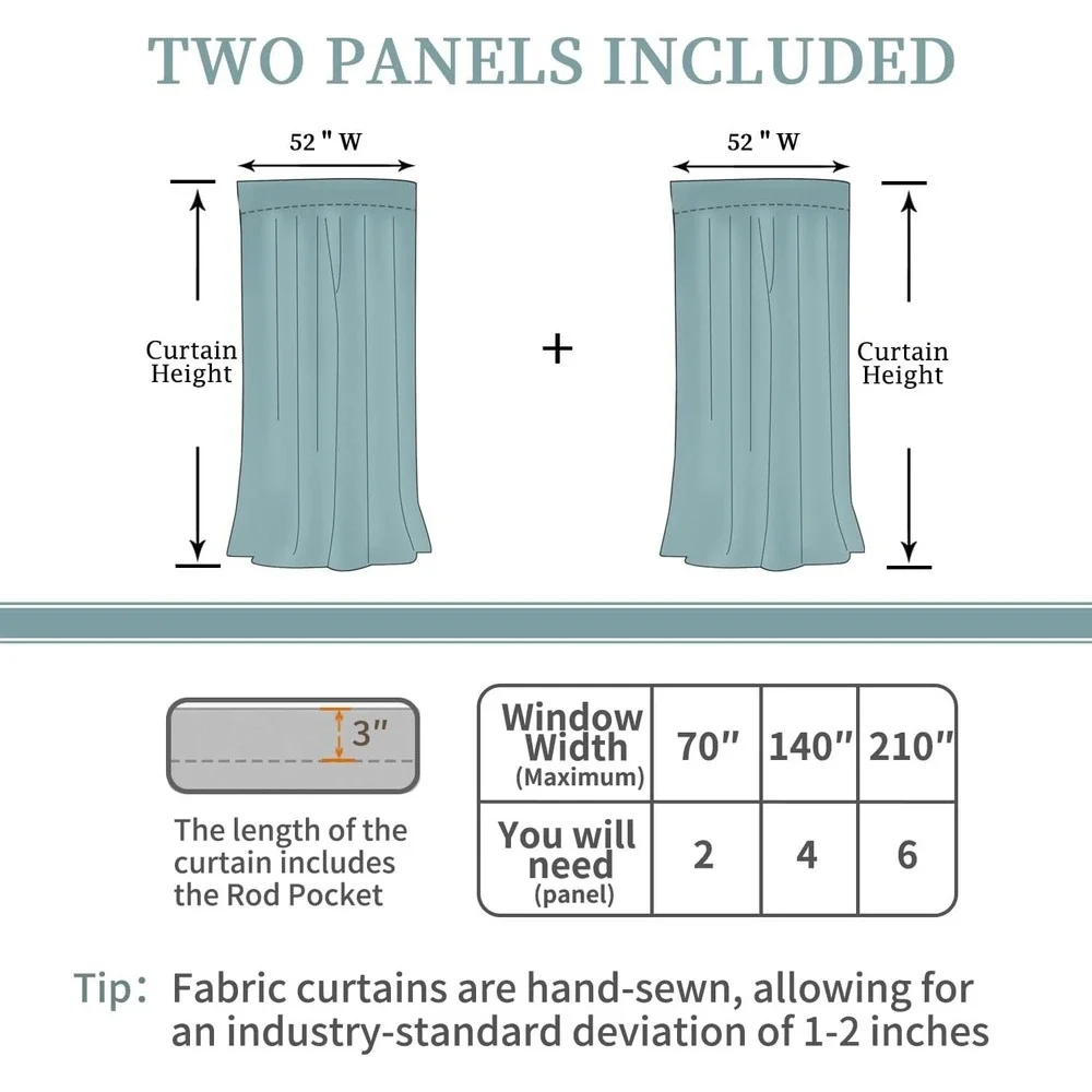 Emerald Green Curtain Panels‎ Set, 52